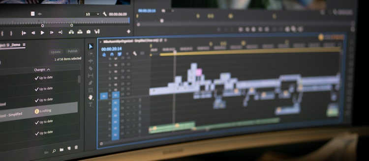 Image of a Timeline using Premiere Pro.