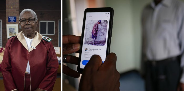 Tripleblack agency did extensive user testing with caregivers, like Sukoluhle Hove, and seniors in Zimbabwe to ensure those from non-privileged backgrounds could effectively use the service in their environments.