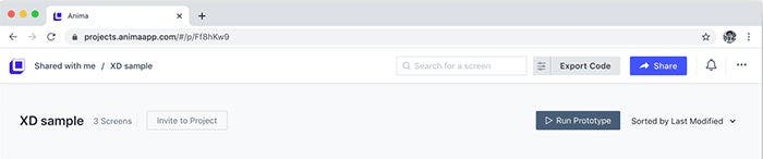 Exporting an Adobe XD design into code using Anima App.