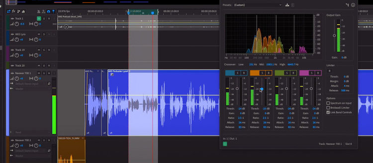 Sound waves on a computer screen.