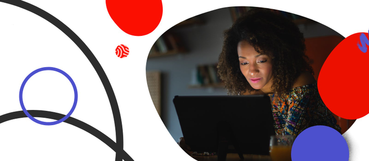 Woman working on computer