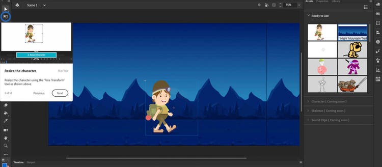 Example of Adobe Animate.