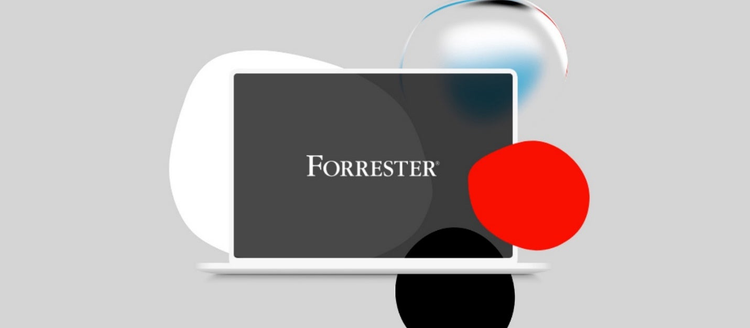 Forrester logo on laptop.