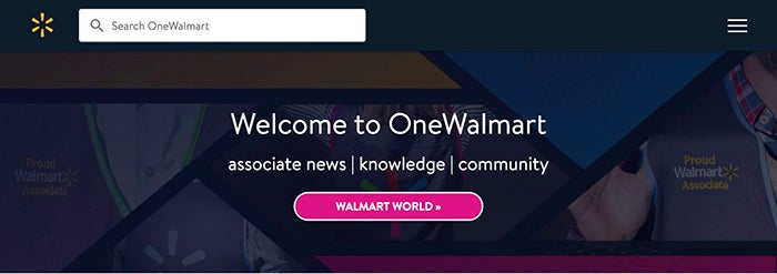 Welcome to OneWalmart website.