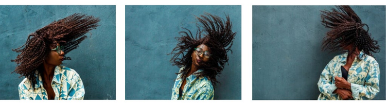 Black woman tossing her hair