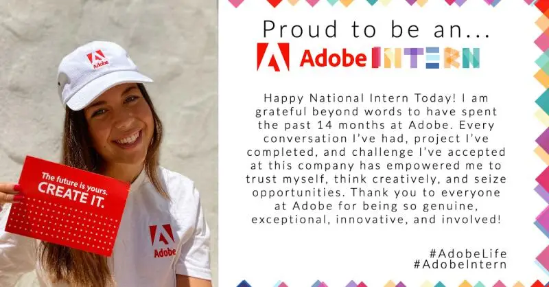 Adobe Intern Dalia sharing what she loved about being an Adobe Intern.
