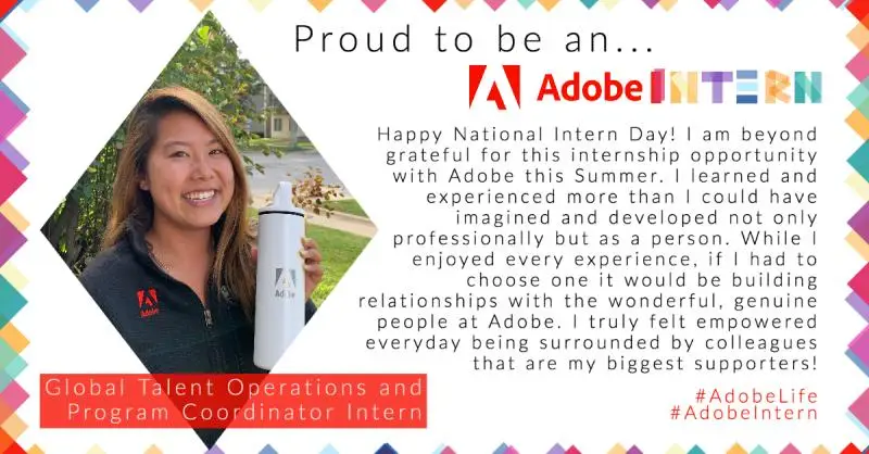 Adobe Intern Mahiro sharing what she loved about being an Adobe Intern.