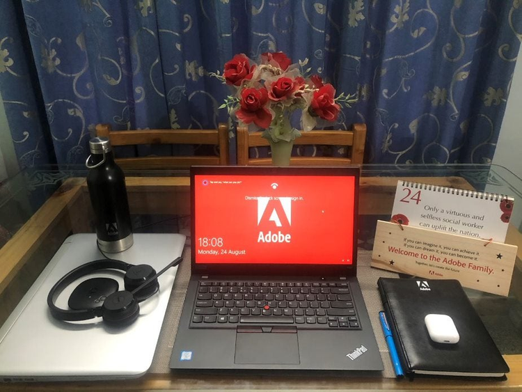 Parth's laptop and home setup.