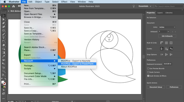 Using Recosoft's IR2Office to Export the Illustrator Artwork to editable PowerPoint type (featured image)