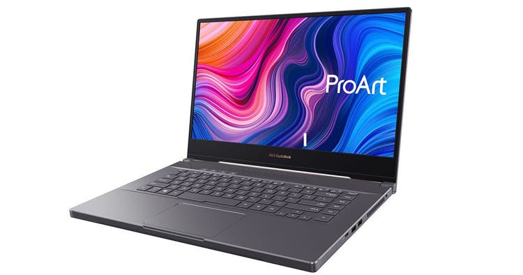 Laptop computer with the words ProArt on it.