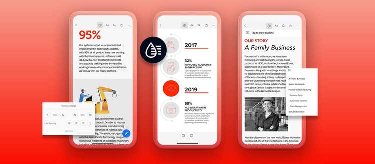 Liquid mode preview on mobile devices.
