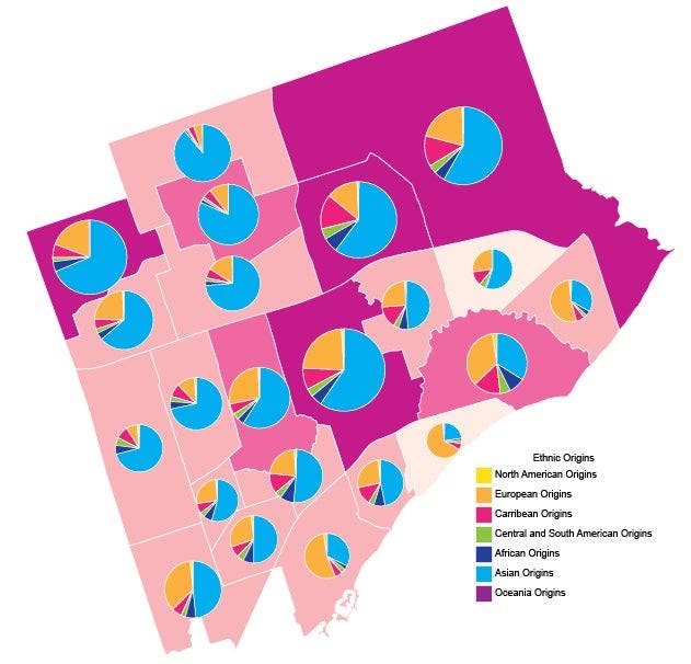 Sample map of ethnic origins