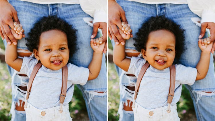 toddler smiling