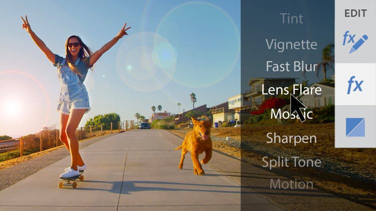 girl on skateboard with dog running next to her