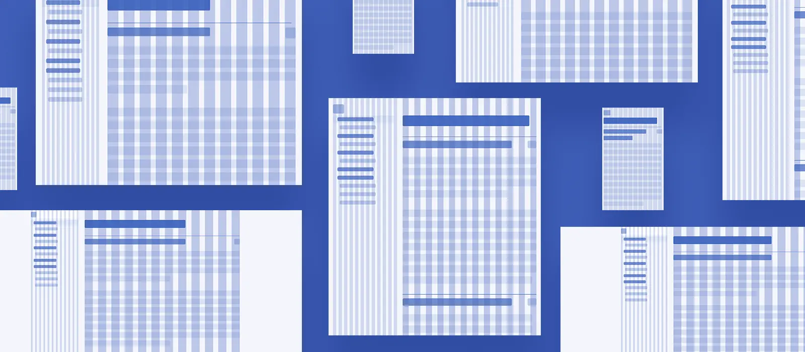 acrobat-reader-liquid-mode-12-column-grid A collage of 12 column grid blueprints for PDF documents.