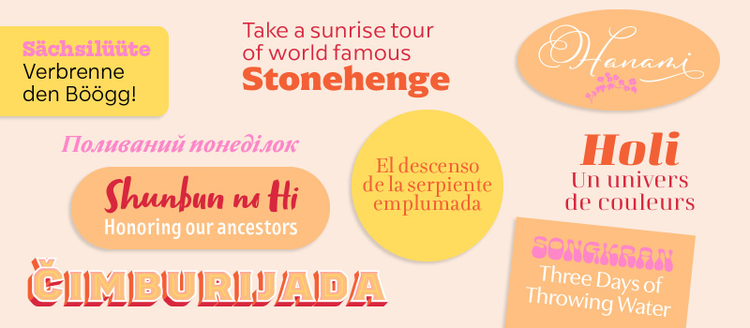 Selection of design specimens using new fonts available in the Adobe Fonts library.