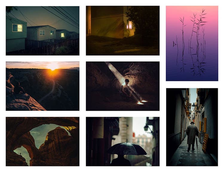 A variety of color graded images.