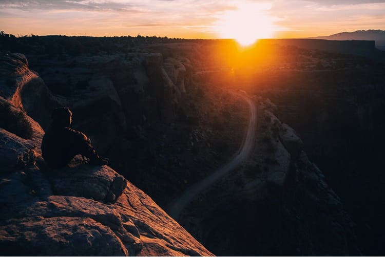 Watching the sun in the horizon.