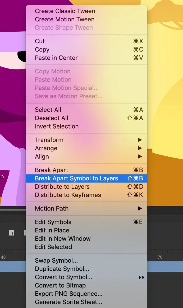 Break apart symbol to layers screenshot