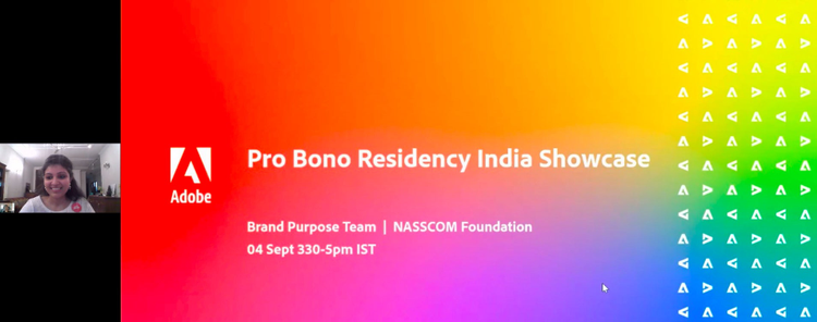 A screenshot of the virtual pro bono residency India showcase.