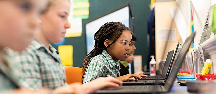 Students using laptops