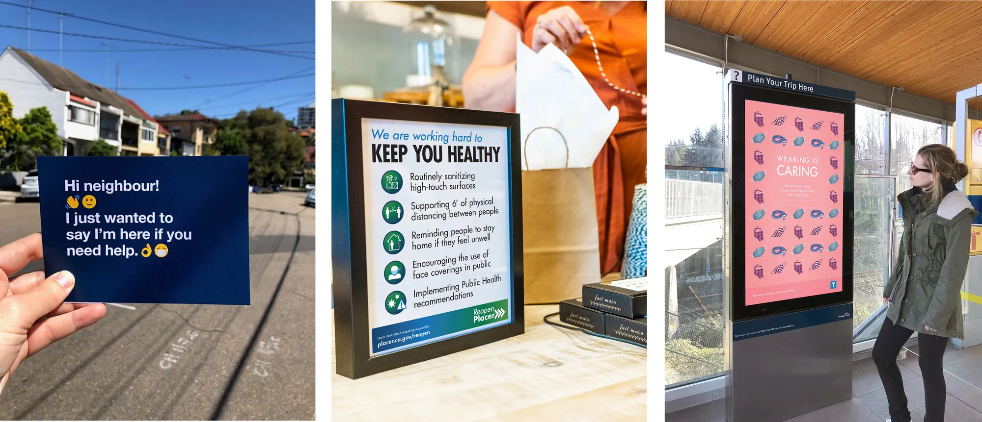Government signage regarding COVID-19