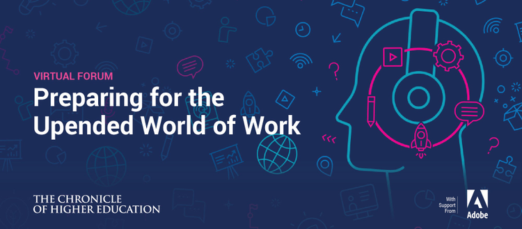 "Preparing for the Upended World of Work" text with icons.