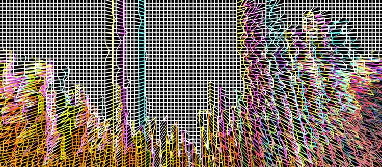 Abstract grid with colors.