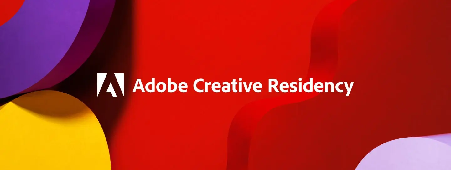 Adobe Creative Residency on colorful background. 