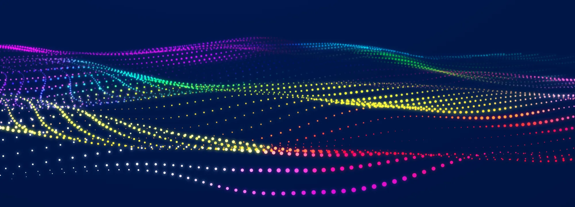 Rainbow colored digital waves