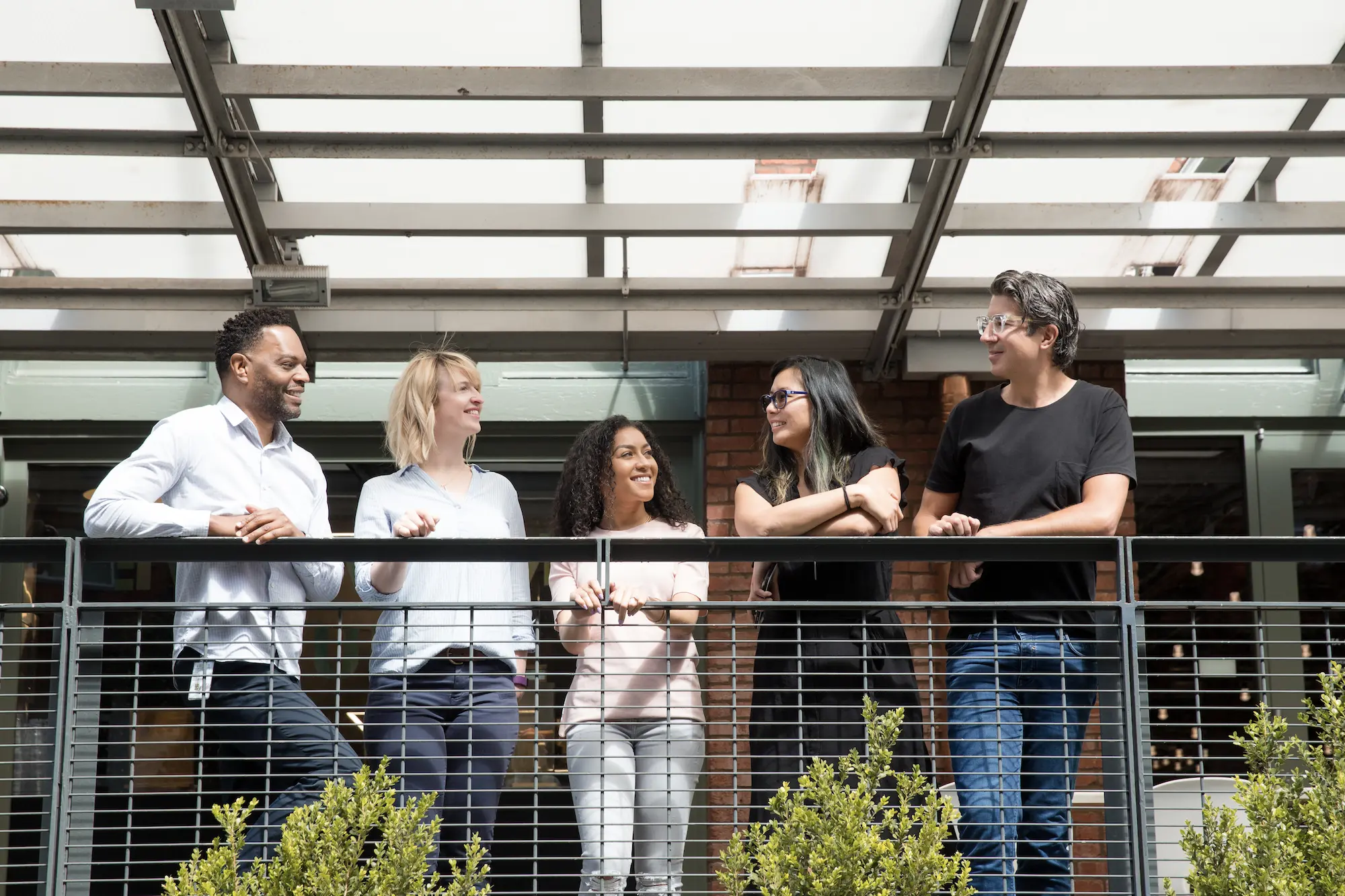 Inserting image... Adobe employees in our San Francisco office in 2018.