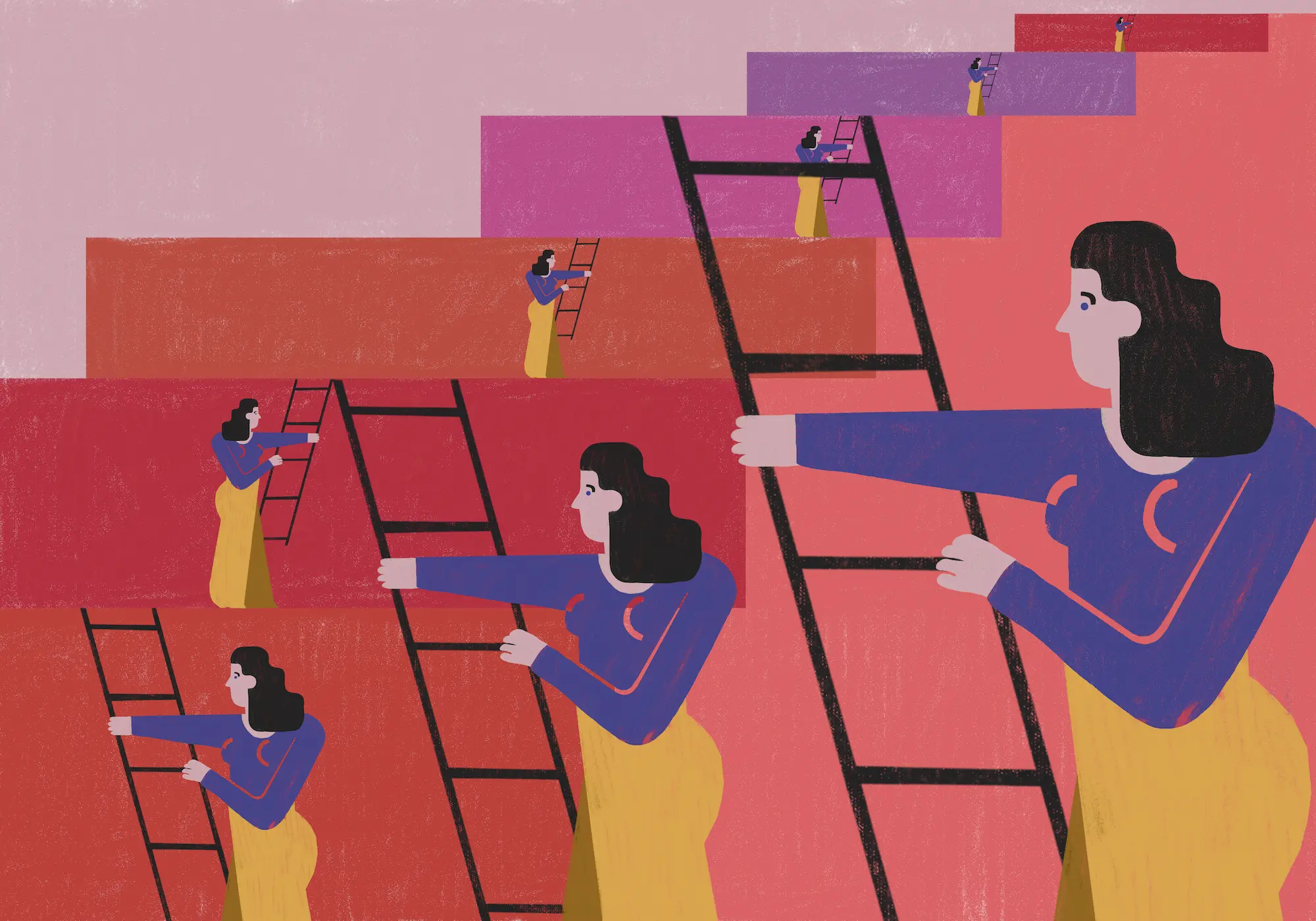 Illustration that reflects the social and historical rise of women.