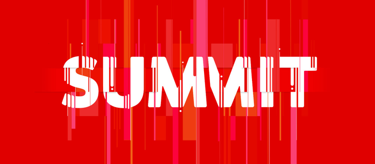 The word Summit on a red background