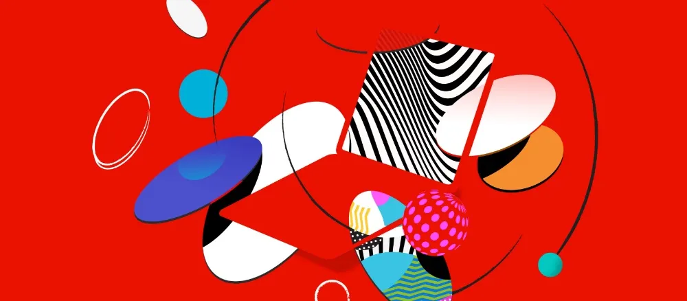 Abatract art of colorful shapes.