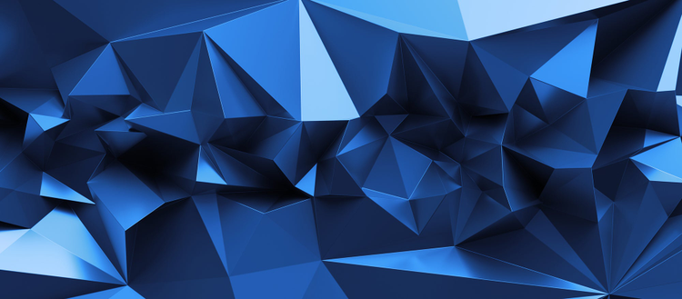 Abstract art of blue geometric shapes. 