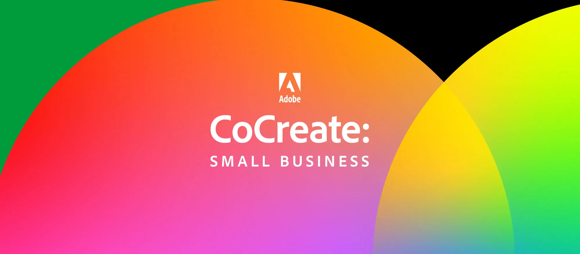 CoCreate Small buisness on colorful background.