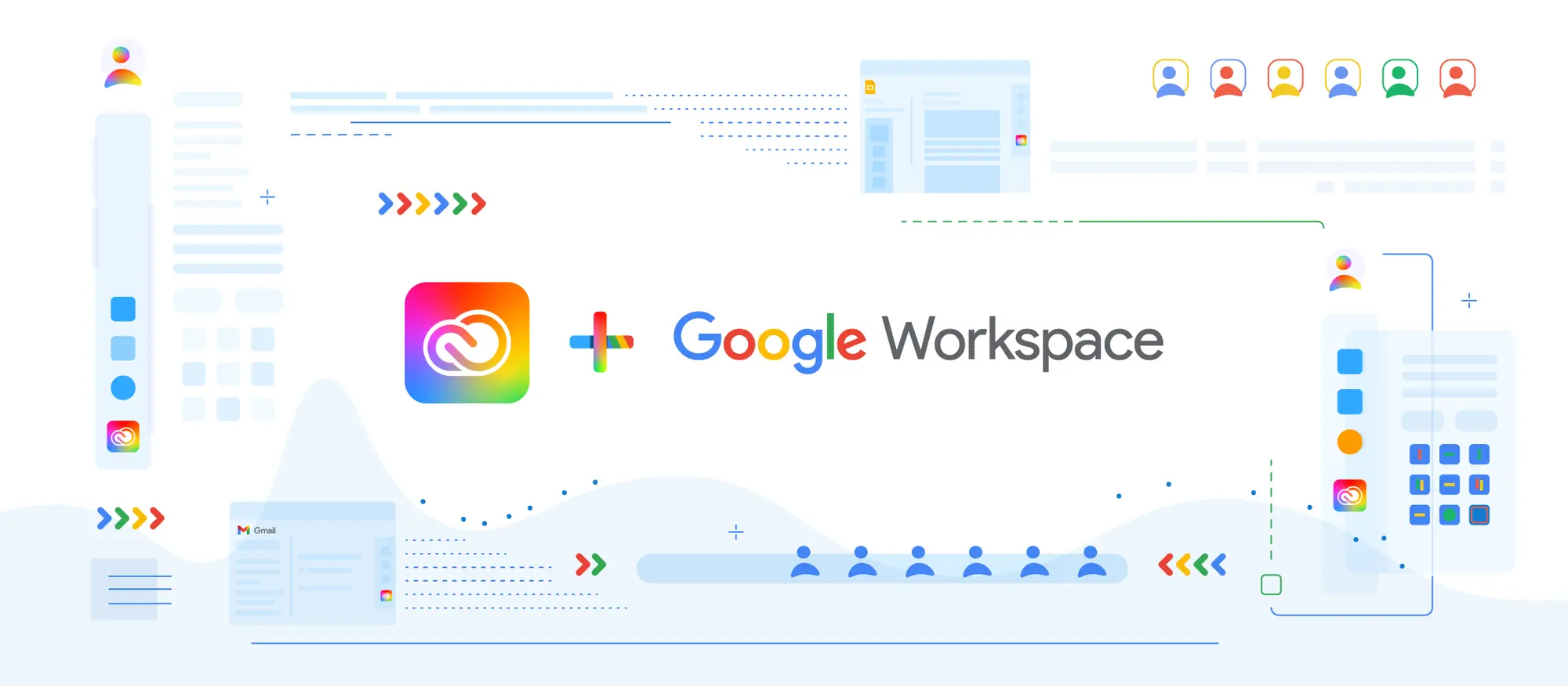 Promotional banner for the Creative Cloud and Google Workspace integration.