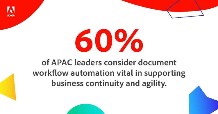 60% of APAC leaders consider document workflow automation vital in supporting business continuity and agility.