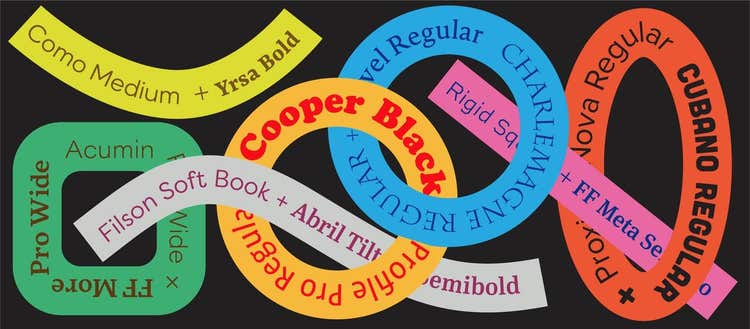 Abstract type sample featuring font pairings