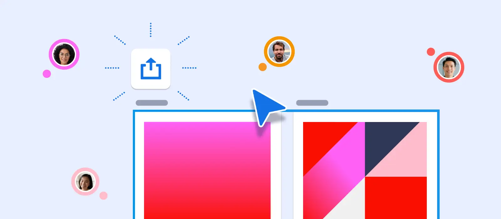 Image showing Live Cursors for Coediting in Adobe XD.