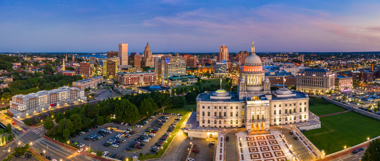 The state capitol building of Rhode Island.