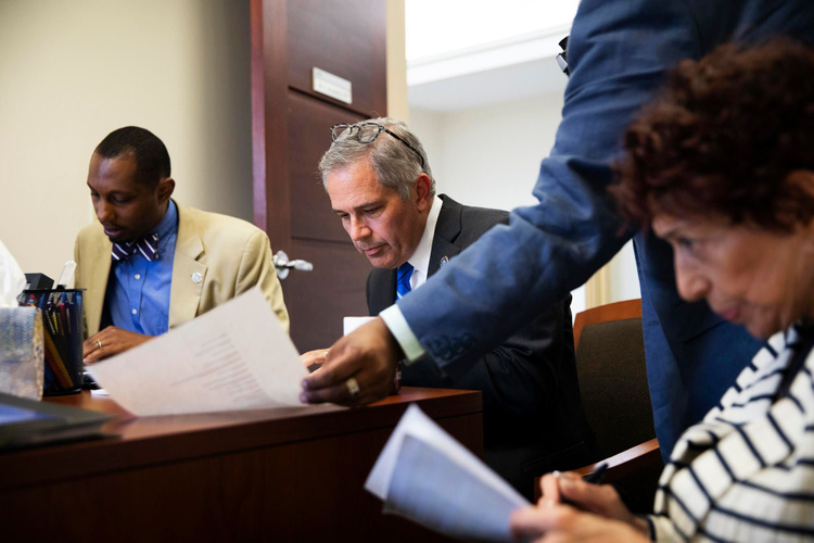 Philadelphia District Attorney, Larry Krasner, with team.