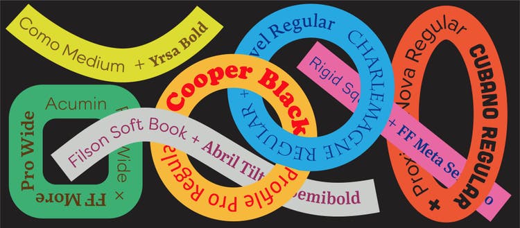 Abstract type sample featuring font pairings