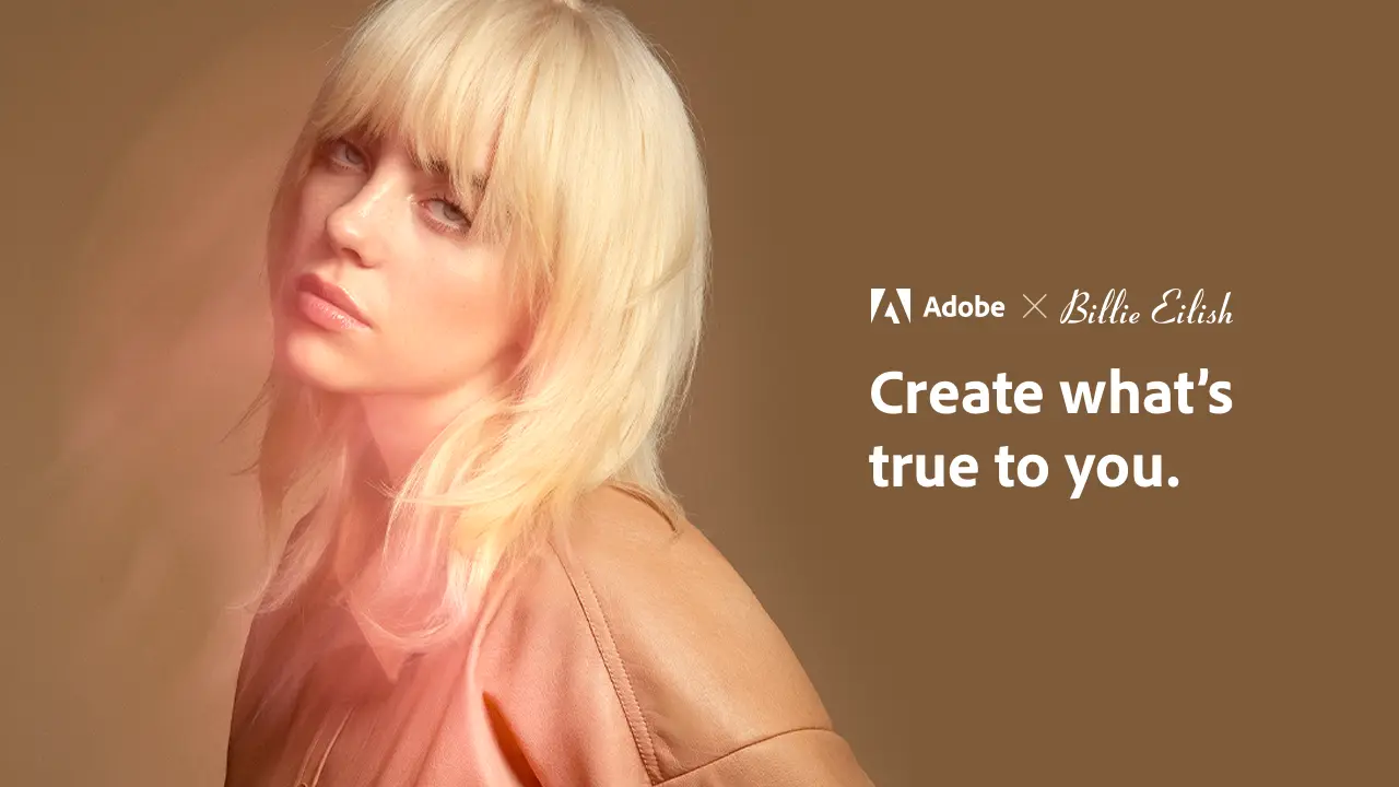 Image of Billie Eilish with the text Creat what's true to you.