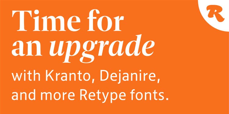 Dejanire Headline Font on an orange background.