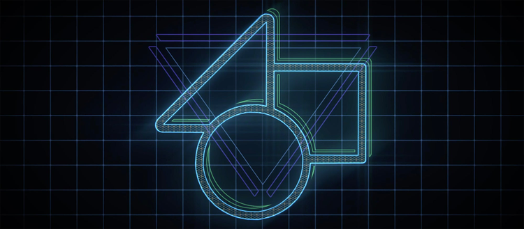 Abstract shapes on a black background.