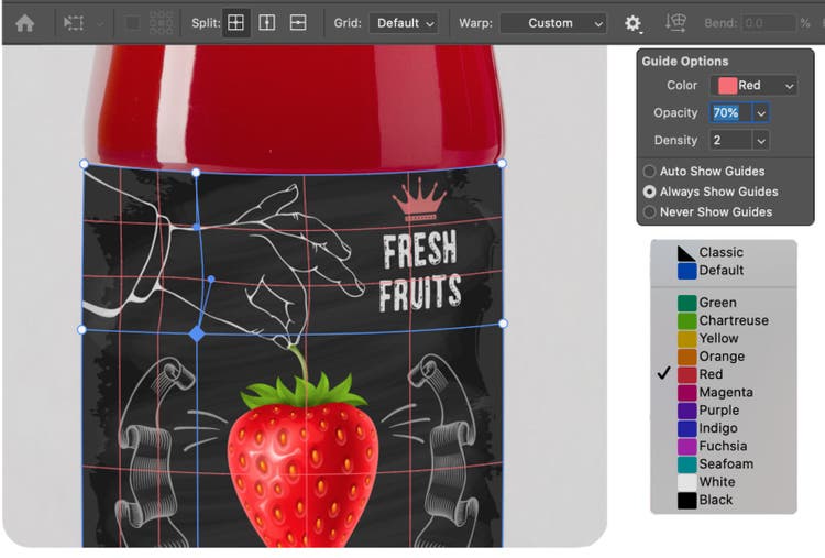 Image showing Transform Warp Beizier Hanadles.