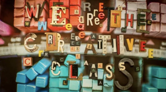 Illustration with words "We are the creative class" 