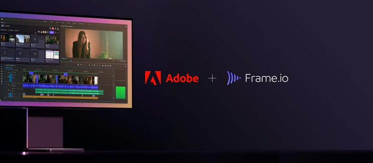 A picture containing text, television, screen Adobe and Frame.io logos
