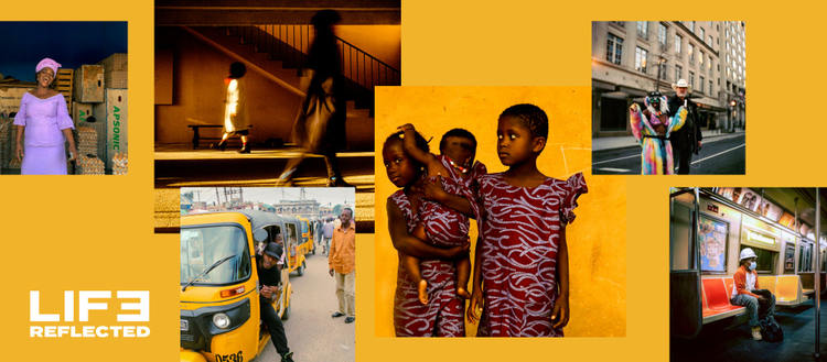 Life reflected with a collage of photographs from around the world.